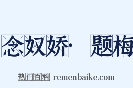 念奴娇·题梅是什么意思的图片
